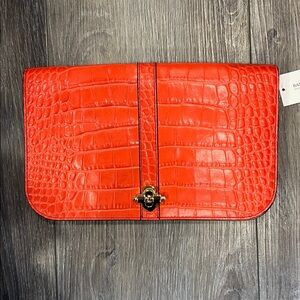 NEW Vintage Banana Republic Red Leather clutch
